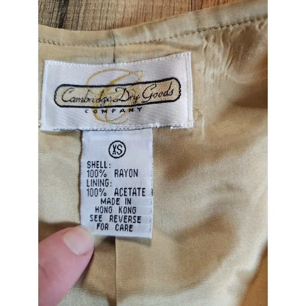 Cambridge‎ Dry Good Vintage Vest & Skirt Set Size XS/S Equestrian Rayon Horses